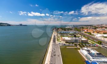 View of seafront in Lisbon, Portugal
