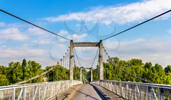 Cable-stayed bridge on the Loire River in Tours - France
