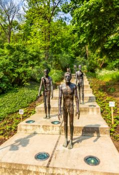 Prague, Czech Republic - May 2, 2014: Memorial to the Victims of Communism in Prague. It was unveiled on the 22 May 2002, twelve years after the fall of communism.