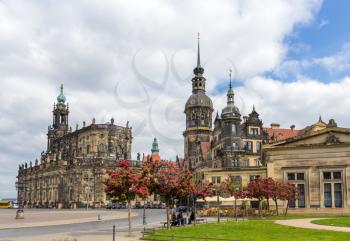 View of Dresden castle and Cathedral - Germany, Saxony