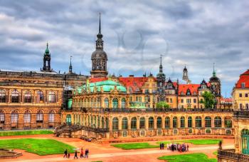 View of Dresden castle from Zwinger Palace - Germany, Saxony