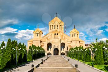 Saint Gregory the Illuminator Cathedral in Yerevan, Armenia. It is the largest cathedral of the Armenian Apostolic Church