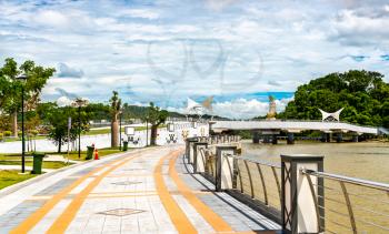 Embankment of the Kedayan River in Bandar Seri Begawan, the capital of Brunei Darussalam