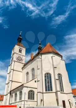 The Neupfarrkirche Church in Regensburg - Bavaria, Germany