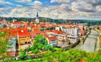 Panorama of Trebic, a UNESCO world heritage site in Moravia, Czech Republic