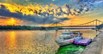 Sunrise over the Dnieper river in Kiev, the capital of Ukraine