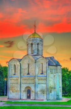Saint Demetrius Cathedral in Vladimir. Built in the 12th century, it is a UNESCO world heritage site in Russia.