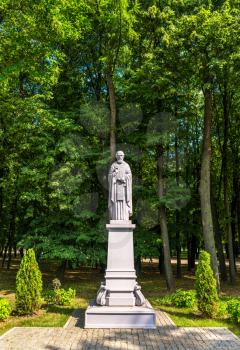 Ryazan, Russia - July 28, 2017: Statue of Sergius of Radonezh. He was a spiritual leader and monastic reformer of medieval Russia