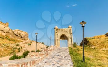 Entrance of Hisor Fortress in Tajikistan, Central Asia