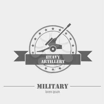 Military and armored vehicles logos and badges. Graphic template. Vector illustration