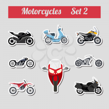 Set of elements motorcycles for creating your own infographics or maps
