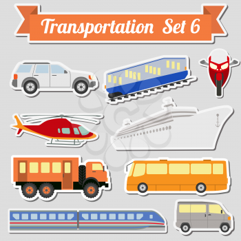Set of all types of transport icon  for creating your own infographics or maps. Water, road, urban, air, cargo, public and ground transportation set. Vector illustration