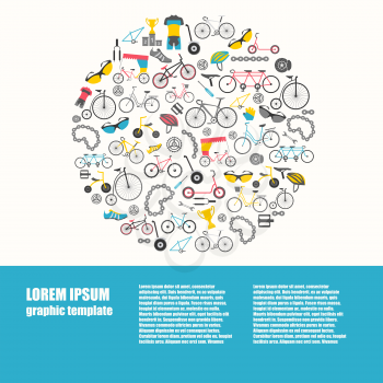 Bicycle graphic design. Bike types. Vector illustration flat design