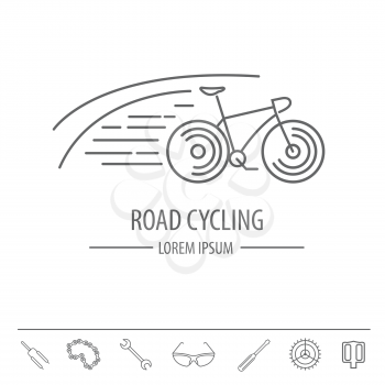 Bicycle thin line design logo template. Vector illustration
