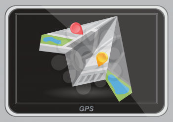 Global Positioning System, navigation. Vector illustration