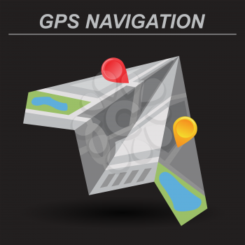Global Positioning System, navigation. Vector illustration