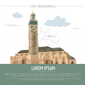 City buildings graphic template. Morocco. Vector illustration