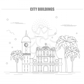 City buildings graphic template. Venezuela. Vector illustration