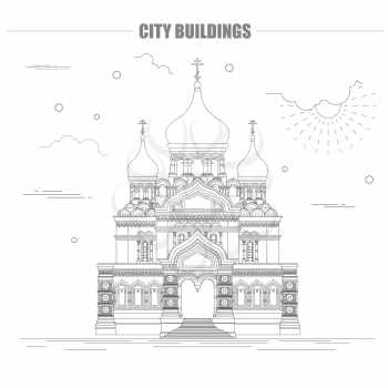 City buildings graphic template. Estonia. Vector illustration