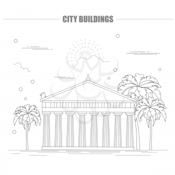 City buildings graphic template.Acropolis. Vector illustration