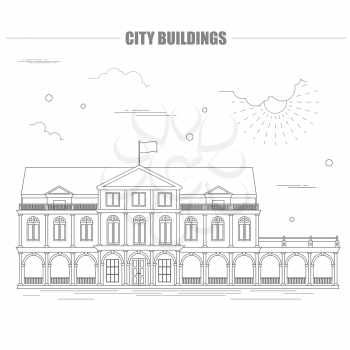 City buildings graphic template. Suriname. Vector illustration