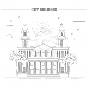 City buildings graphic template. Nicaragua. Vector illustration