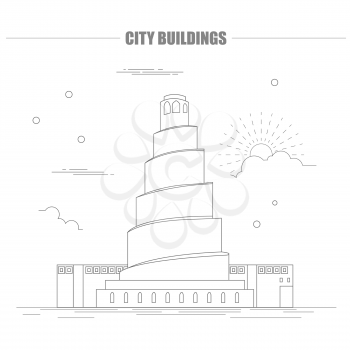 City buildings graphic template. Iraq. Samarra. Vector illustration