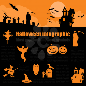 Halloween infographic design. Vector illustration