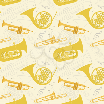 Musical instruments seamless pattern. Vector illustration