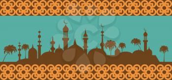 Islam banner. Muslim culture. Vector illustration
