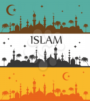 Islam banner. Muslim culture. Vector illustration