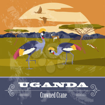Uganda, Africa. Retro styled image. Vector illustration