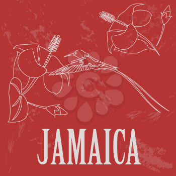 Jamaica landmarks. Retro styled image. Vector illustration
