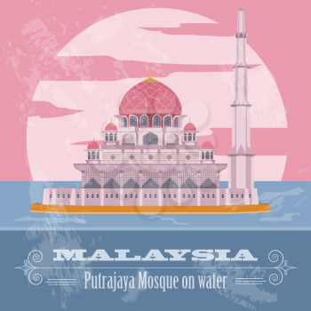 Malaysia. Retro styled image. Vector illustration
