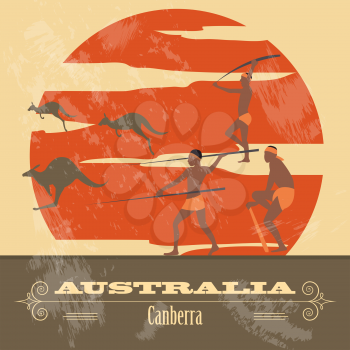 Australia. Retro styled image. Vector illustration