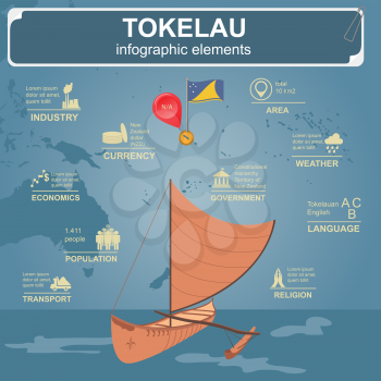Tokelau infographics, statistical data, sights. Vector illustration
