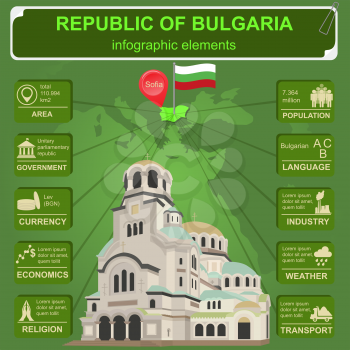 Bulgaria  infographics, statistical data, sights. Vector illustration