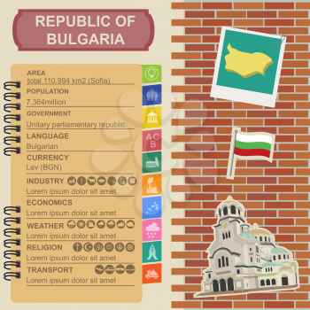 Bulgaria  infographics, statistical data, sights. Vector illustration
