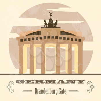 Germany landmarks. Retro styled image. Vector illustration