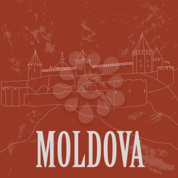Moldova landmarks. Retro styled image. Vector illustration