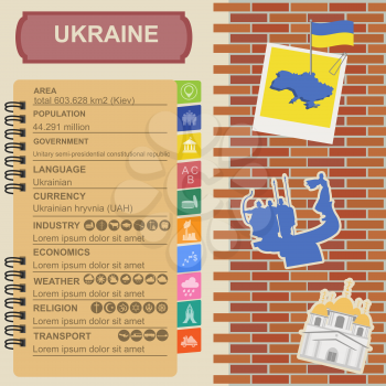 Ukraine infographics, statistical data, sights. Vector illustration