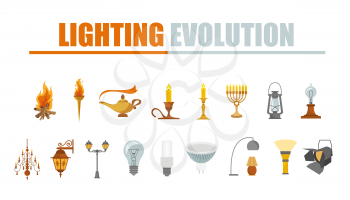 Lighting elements icon set. Vector illustration