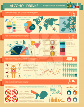 Alcohol drinks infographic. Vector illustration
