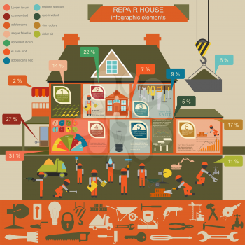 House repair infographic, set elements. Vector illustration