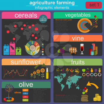 Agriculture, farming infographics. Vector illustration