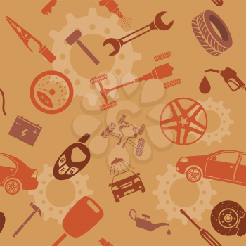 Car service and some types of transportation background. Vector illustration 