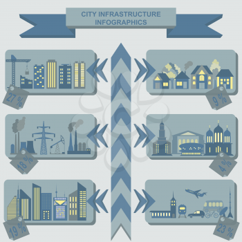 Set of elements infrastructure city, vector infographics. Illustration