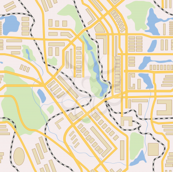 City map seamless pattern. Vector illustration