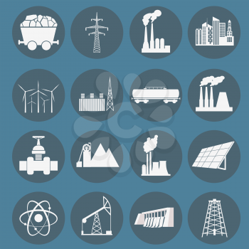 Set 16 fuel and energy icons. Vector illustration
