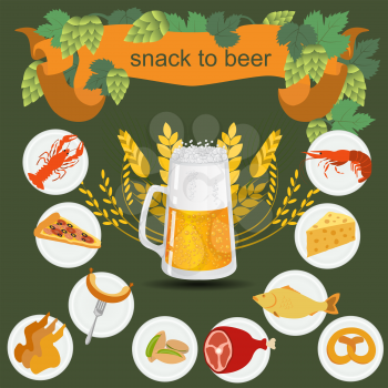 Beer snack  infographics, set elements, for creating your own infographics. Vector illustration